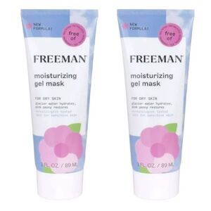 🛍️Freeman Moisturizing Glacier Water and Pink Peony Gel Facial Mask, 2 pack💥